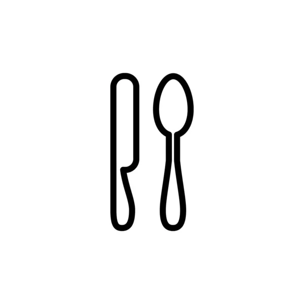 Illustratie Vectorafbeelding Van Lepel Vork Messenpictogram Geschikt Voor Restaurant Diner — Stockvector