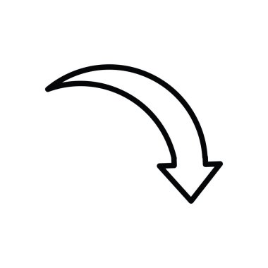 Ok simgesinin İmaj Vektörü grafiği. Navigasyon, yön, dönüş vs. için uygun.