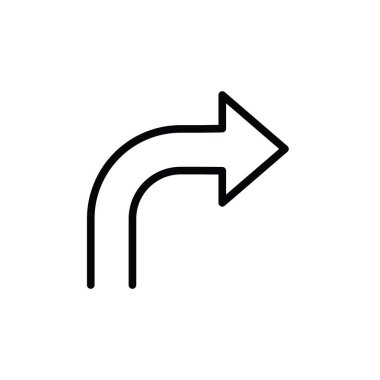 Ok simgesinin İmaj Vektörü grafiği. Navigasyon, yön, dönüş vs. için uygun.