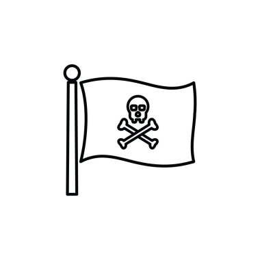 Korsan ikonunun İllüstrasyon Vektörü grafiği. Korsanlar için uygun bayrak, macera, tehlike vs..