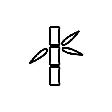 Bambu ikonunun çizim vektörü grafiği. Asyalılara, Japonlara, dekorasyona, doğaya uygun..