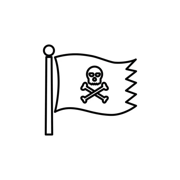 Illustratie Vectorgrafiek Van Piratenpictogram Geschikt Voor Piraten Vlag Avontuur Gevaar — Stockvector