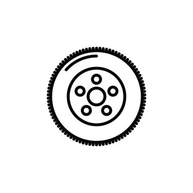 Tekerlekli araba ikonunun görüntü vektörü grafiği. Araç, otomobil, onarım, bakım, dükkan vs. için uygun.