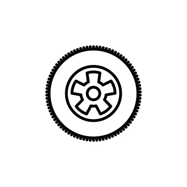 イラストホイールタイヤ車のアイコンのベクトルグラフィック 自動車 メンテナンス ショップ等に適合 — ストックベクタ
