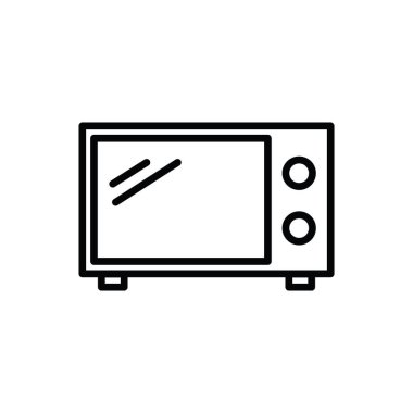 Mikrodalga ikonunun görüntü vektörü grafiği. Yemek, fırın, yemek, alet, ev aletleri vs. için uygun.