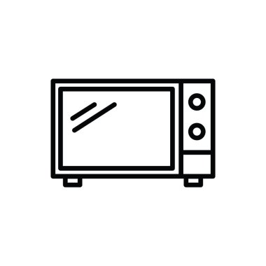 Mikrodalga ikonunun görüntü vektörü grafiği. Yemek, fırın, yemek, alet, ev aletleri vs. için uygun.