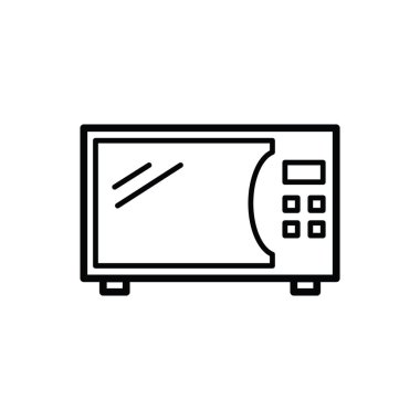 Mikrodalga ikonunun görüntü vektörü grafiği. Yemek, fırın, yemek, alet, ev aletleri vs. için uygun.
