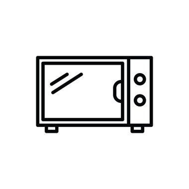Mikrodalga ikonunun görüntü vektörü grafiği. Yemek, fırın, yemek, alet, ev aletleri vs. için uygun.