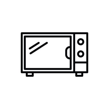 Mikrodalga ikonunun görüntü vektörü grafiği. Yemek, fırın, yemek, alet, ev aletleri vs. için uygun.