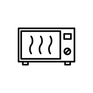 Mikrodalga ikonunun görüntü vektörü grafiği. Yemek, fırın, yemek, alet, ev aletleri vs. için uygun.