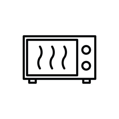 Mikrodalga ikonunun görüntü vektörü grafiği. Yemek, fırın, yemek, alet, ev aletleri vs. için uygun.