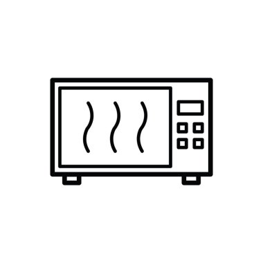 Mikrodalga ikonunun görüntü vektörü grafiği. Yemek, fırın, yemek, alet, ev aletleri vs. için uygun.