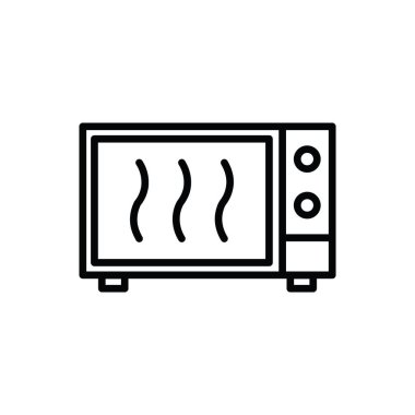Mikrodalga ikonunun görüntü vektörü grafiği. Yemek, fırın, yemek, alet, ev aletleri vs. için uygun.
