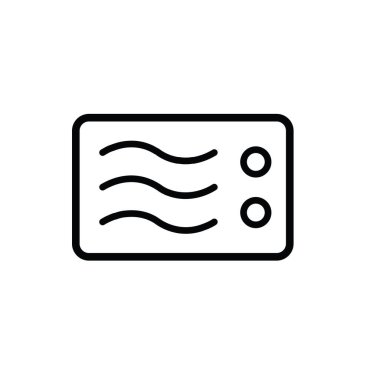 Mikrodalga ikonunun görüntü vektörü grafiği. Yemek, fırın, yemek, alet, ev aletleri vs. için uygun.