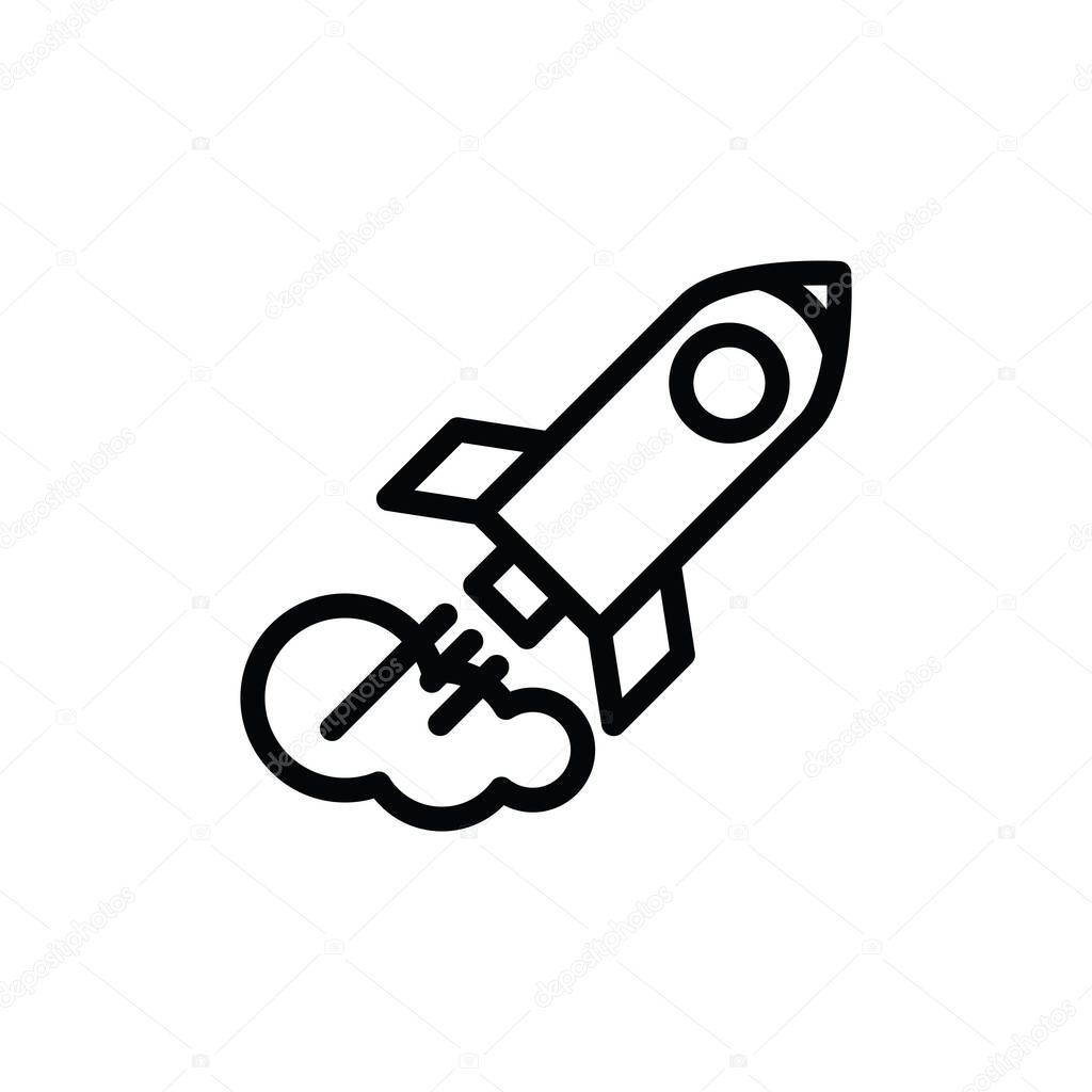Illustration Vector graphic of rocket icon. Fit for spaceship, future, fantasy, spacecraft etc.
