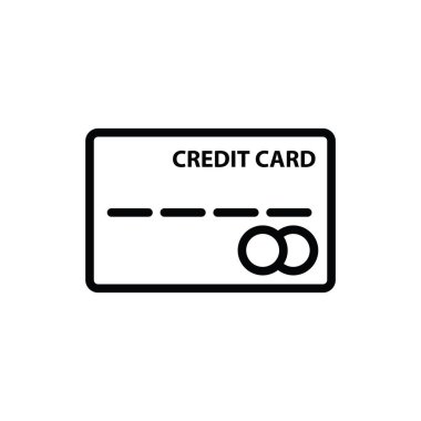 Kredi kartı ikonunun görsel vektör grafiği. Ödeme, satın alma, ödeme, transfer vesaire için uygun.