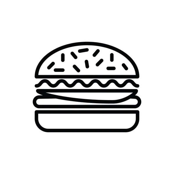Hamburger ikonunun illüstrasyon vektörü grafiği. Amerikan yemeği, kalori, fast food vs. için uygun.