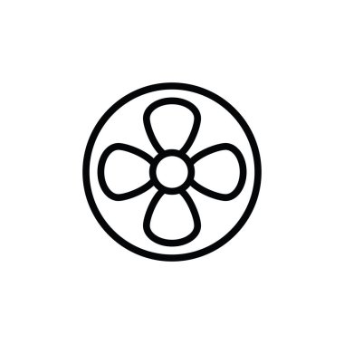 Hayran simgesinin İllüstrasyon Vektörü grafiği. Hava akımı, soğutma, elektrik vs. için uygun.