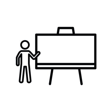 Kara tahta simgesinin İllüstrasyon Vektörü grafiği. Sınıf için uygun, çalışma, öğrenme, öğretim, ders vs..