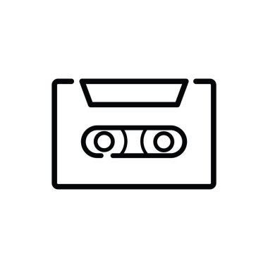 Kaset simgesinin İllüstrasyon Vektörü grafiği. 80 'ler, 90' lar, klasik vs. için uygun.