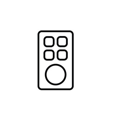 Uzaktan kumanda simgesinin Çizim Vektörü grafiği. Televizyon, oyuncu, video, elektronik vs. için uygun.