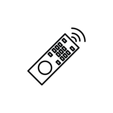 Uzaktan kumanda simgesinin Çizim Vektörü grafiği. Televizyon, oyuncu, video, elektronik vs. için uygun.