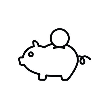 Domuz kumbarası ikonunun görüntü vektörü grafiği. Tasarruf, bankacılık, yatırım, finans vesaire için uygun.