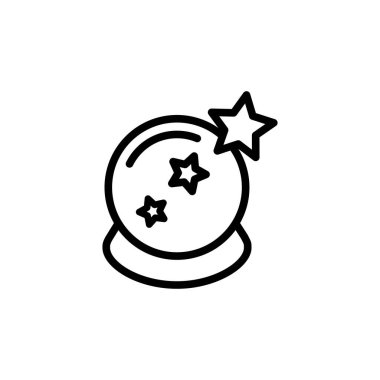 Sihirli top ikonunun illüstrasyon vektörü grafiği. Sihirbaz, servet, kehanet vesaire için uygun..