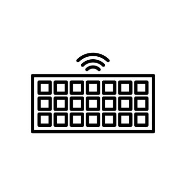 Klavye simgesinin İllüstrasyon Vektörü grafiği. PC, bilgisayar, donanım, aygıt, kontrol vs. için uygun.