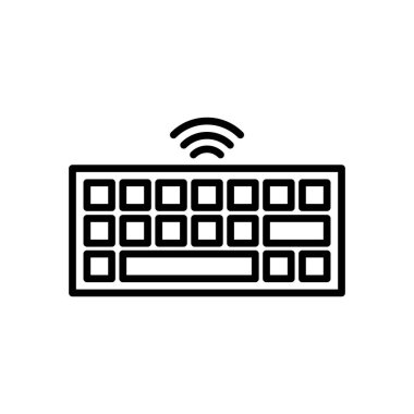 Klavye simgesinin İllüstrasyon Vektörü grafiği. PC, bilgisayar, donanım, aygıt, kontrol vs. için uygun.