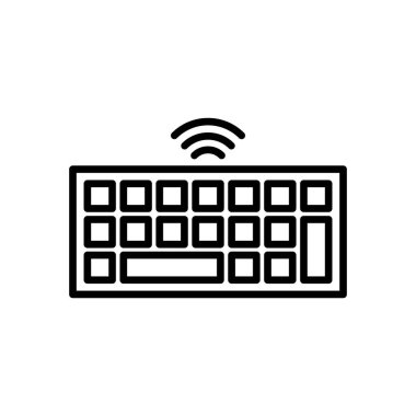 Klavye simgesinin İllüstrasyon Vektörü grafiği. PC, bilgisayar, donanım, aygıt, kontrol vs. için uygun.