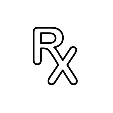 Illustration Vector graphic of RX label icon. Fit for drug, pharmacy, receipt doctor etc. clipart