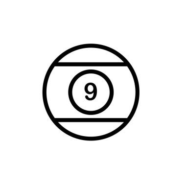 Bilardo topu ikonunun illüstrasyon vektörü grafiği. Spor, oyun, rekabet, oyun, eğlence vesaire için uygun.