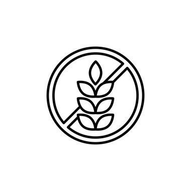 Bedava glüten simgesinin gösterim vektörü grafiği. Gıda, alerji, ekmek, sağlık vs. için uygun.