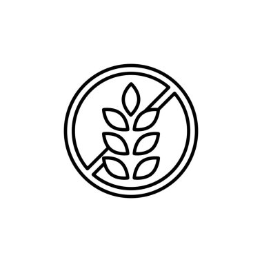 Bedava glüten simgesinin gösterim vektörü grafiği. Gıda, alerji, ekmek, sağlık vs. için uygun.