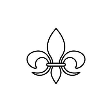 Fleur de lis simgesinin İllüstrasyon Vektörü grafiği. Heraldik, dekorasyon, antika, süs vesaire için uygun.