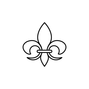 Fleur de lis simgesinin İllüstrasyon Vektörü grafiği. Heraldik, dekorasyon, antika, süs vesaire için uygun.