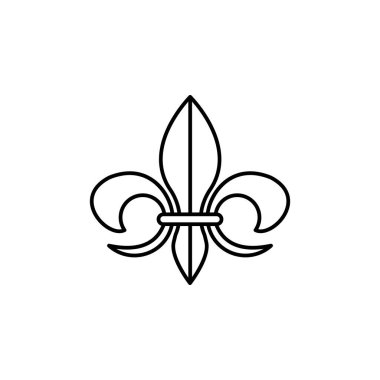Fleur de lis simgesinin İllüstrasyon Vektörü grafiği. Heraldik, dekorasyon, antika, süs vesaire için uygun.