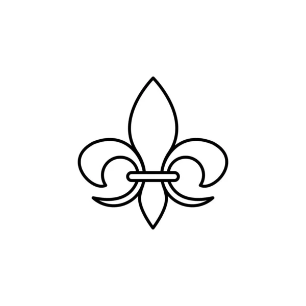 Fleur de lis simgesinin İllüstrasyon Vektörü grafiği. Heraldik, dekorasyon, antika, süs vesaire için uygun.