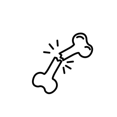 Kemik ikonunun illüstrasyon Vektörü grafiği. Osteoporoz, evcil hayvan, köpek, ortopedik vs. için uygun.