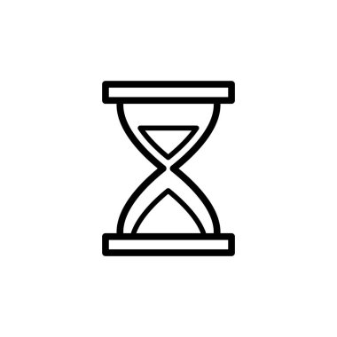 Kum saati simgesinin illüstrasyon vektörü grafiği. Saat, saat, geri sayım, mühlet vs. için uygun.