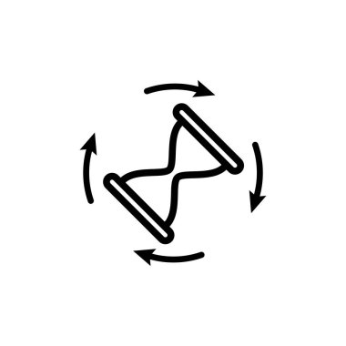 Kum saati simgesinin illüstrasyon vektörü grafiği. Saat, saat, geri sayım, mühlet vs. için uygun.