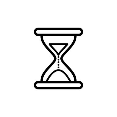 Kum saati simgesinin illüstrasyon vektörü grafiği. Saat, saat, geri sayım, mühlet vs. için uygun.