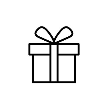 Hediye ikonunun İllüstrasyon Vektörü grafiği. Doğum günü, hediye, kutlama vesaire için uygun.