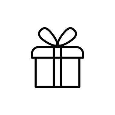 Hediye ikonunun İllüstrasyon Vektörü grafiği. Doğum günü, hediye, kutlama vesaire için uygun.