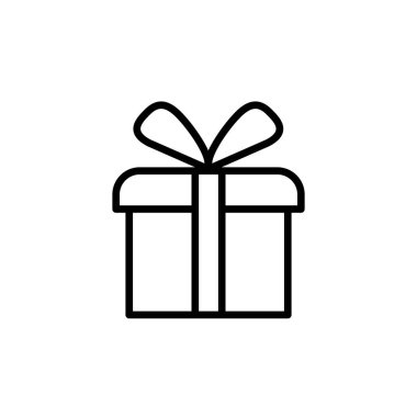 Hediye ikonunun İllüstrasyon Vektörü grafiği. Doğum günü, hediye, kutlama vesaire için uygun.