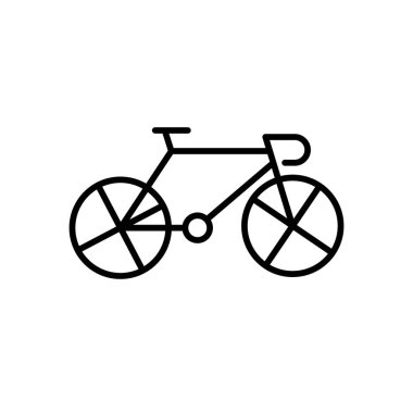 Bisiklet ikonunun İllüstrasyon Vektörü grafiği. Ulaşım, spor, sağlık, etkinlik vesaire için uygun.