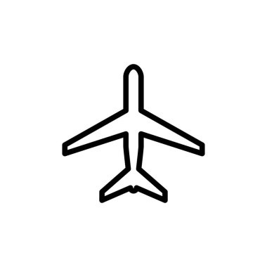Çizim Vektörü uçak simgesi grafiği. Uçuş, ulaşım, uçak, havaalanı, gökyüzü vs. için uygun.