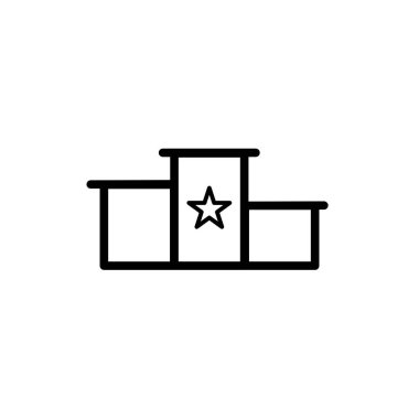 Podyum ikonunun illüstrasyon vektörü grafiği. Kazanan için uygun, ödül, sahne vs..