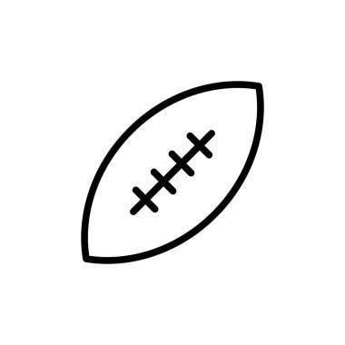 Ragbi topu ikonunun illüstrasyon vektörü grafiği. Lig, hobi, rekabet, eğlence vesaire için uygun.